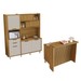 Cozinha Compacta Loft Imperatriz 7 Portas 6 Gavetas com Ilha Gourmet Ripado 100% Mdf Freijó/Off White - Nesher
