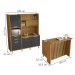 Cozinha Compacta Loft Imperatriz 7 Portas 6 Gavetas com Ilha Gourmet Ripado 100% Mdf Freijó/Grafite - Nesher