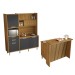 Cozinha Compacta Loft Imperatriz 7 Portas 6 Gavetas com Ilha Gourmet Ripado 100% Mdf Freijó/Grafite - Nesher