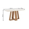 Mesa de Jantar 6 Lugares Lins/Bella com Vidro Nature/Off White/Linho - Henn