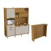Cozinha Compacta Imperatriz 6 Portas 2 Gavetas com Ilha Gourmet Ripado 100% Mdf Freijó/Off White - Nesher
