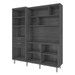 Cozinha Compacta Imperatriz 6 Portas 2 Gavetas com Ilha Gourmet Ripado 100% Mdf Freijó/Grafite - Nesher