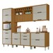 Cozinha Completa Imperatriz 8 Portas 7 Gavetas Ripado 100% Mdf Freijó/Off White - Nesher