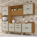 Cozinha Completa Imperatriz 8 Portas 7 Gavetas Ripado 100% Mdf Freijó/Off White - Nesher
