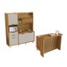 Cozinha Compacta Imperatriz 7 Portas 6 Gavetas com Ilha Gourmet Ripado 100% Mdf Freijó/Off White - Nesher