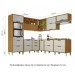 Cozinha Completa Imperatriz 9 Portas 9 Gavetas Ripado 100% Mdf Freijó/Off White - Nesher
