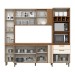 Cozinha Compacta 10 Portas 2 Gavetas com Vidro Be402 Nature/Off White - Briz