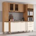 Cozinha Compacta Bc01 10 Portas 2 Gavetas com Vidro Be406 Nature/Off White - Briz