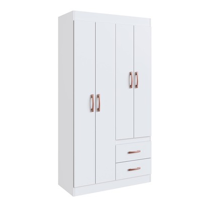 Guarda-Roupa Solteiro Cordova 4 Portas 2 Gavetas Branco - Doripel