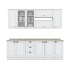 Cozinha Compacta Americana 11 Portas 3 Gavetas com Vidro Branco - Henn