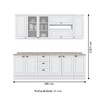 Cozinha Compacta Americana 11 Portas 3 Gavetas com Vidro Branco - Henn