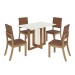 Mesa de Jantar 4 Lugares Natalí/Milla com Vidro  Nature/Off White/Caramelo - Henn