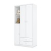 Guarda-Roupa Infantil  Bala de Menta 3 Portas 2 Gavetas Branco - Henn