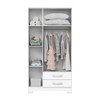 Guarda-Roupa Solteiro Açaí 3 Portas 2 Gavetas com Espelho Flex Branco e Branco/Rosa Chá - Henn