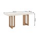 Mesa de Madeira Yara com Vidro Nature/Off White - Henn