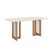 Mesa de Madeira Yara com Vidro Nature/Off White - Henn