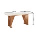 Mesa de Madeira Adriana com Vidro Nature/Off White - Henn