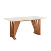 Mesa de Madeira Adriana com Vidro Nature/Off White - Henn