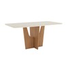 Mesa de Madeira Vértice 180 Cm com Vidro Nature/Off White - Henn
