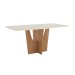 Mesa de Madeira Vértice 180 Cm com Vidro Nature/Off White - Henn