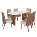 Mesa de Jantar 6 Lugares Adriana/Anne Nature/Off White/Courano/Linho- Henn