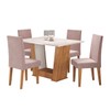 Mesa de Jantar 4 Lugares Floripa/Venus Mel/Blonde/Veludo/Rosa - Viero Móveis