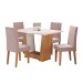 Mesa de Jantar 4 Lugares Floripa/Venus Mel/Blonde/Veludo/Rosa - Viero Móveis