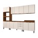 Cozinha Completa Alice 14 Portas 2 Gavetas Marrom/Branco - Panorama Móveis