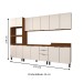 Cozinha Completa Alice 14 Portas 2 Gavetas Marrom/Branco - Panorama Móveis