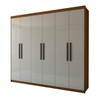 Guarda-Roupa Casal Coliseu 6 Portas 4 Gavetas Cinamomo/Off White - Panorama Móveis
