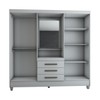 Guarda-Roupa Solteiro Capelinha 4 Portas 3 Gavetas com Espelho Flex Branco/Rosa - Panorama Móveis