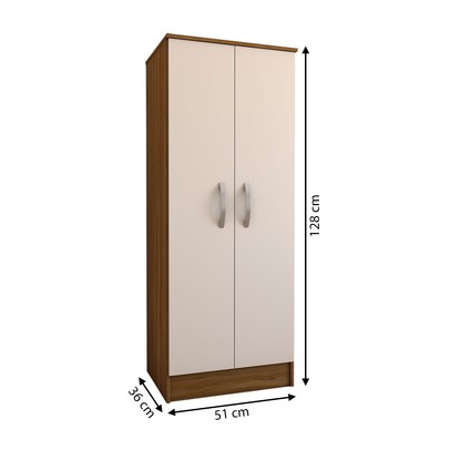 Armário Multiuso Siena 2 Portas Marrom/Branco - Panorama Móveis