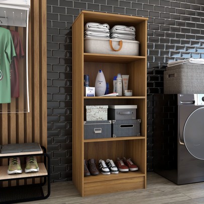 Armário Multiuso Siena 2 Portas Marrom/Branco - Panorama Móveis