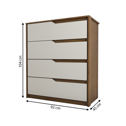 Cômoda Arabella 4 Gavetas Cinamomo/Off White - Panorama Móveis