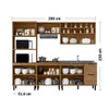 Cozinha Completa Laura 9 Portas 3 Gavetas com Vidro 100% Mdf Freijo - Mx Móveis
