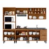 Cozinha Completa Laura 9 Portas 3 Gavetas com Vidro 100% Mdf Freijo - Mx Móveis