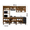 Cozinha Completa Laura 9 Portas 3 Gavetas com Vidro 100% Mdf Freijo/Nero - Mx Móveis