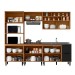 Cozinha Completa Laura 9 Portas 3 Gavetas com Vidro 100% Mdf Freijo/Nero - Mx Móveis