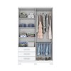 Guarda-Roupa Solteiro Caju 4 Portas 3 Gavetas Branco - Henn