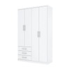Guarda-Roupa Solteiro Caju 4 Portas 3 Gavetas Branco - Henn