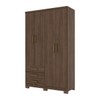 Guarda-Roupa Solteiro Caju 4 Portas 3 Gavetas Castanho Hp - Henn