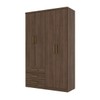 Guarda-Roupa Solteiro Caju 4 Portas 3 Gavetas Castanho Hp - Henn