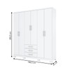 Guarda-Roupa Casal Caju 6 Portas 3 Gavetas Branco - Henn
