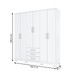Guarda-Roupa Casal Caju 6 Portas 3 Gavetas Branco - Henn