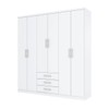 Guarda-Roupa Casal Caju 6 Portas 3 Gavetas Branco - Henn