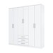 Guarda-Roupa Casal Caju 6 Portas 3 Gavetas Branco - Henn