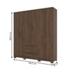 Guarda-Roupa Casal Caju 6 Portas 3 Gavetas Castanho Hp - Henn