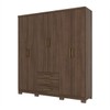 Guarda-Roupa Casal Caju 6 Portas 3 Gavetas Castanho Hp - Henn