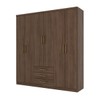 Guarda-Roupa Casal Caju 6 Portas 3 Gavetas Castanho Hp - Henn