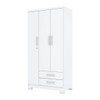 Guarda-Roupa Solteiro Açaí 3 Portas 2 Gavetas Branco - Henn